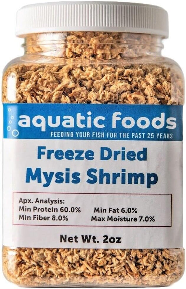 Aquatic Foods Inc. Mysis Shrimp-Freeze Dried Floating Small Mysis Shrimp for All Tropical Fish, Marines,