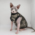 Sphynx Hairless Cat Summer Cotton T-Shirts, Round Collar Vest for Cats & Small Dogs (Medium, Black Camo)