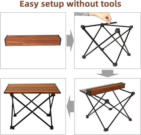 Backpacking ROCK CLOUD Portable Camping Table Ultralight Aluminum Folding Beach Table Camp for Camping Hiking Outdoor