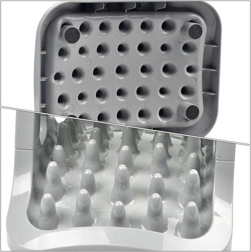 GATHINESS Automatic Rotating Dog Feeding Bowl with Anti-Choking Slow Feeder Function, Plastic Pet Food Dispenser