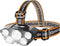 LED Headlamp, 5 Lights String Lighting, Rechargeable with USB, Adjustable 180 Degrees, 4 Modes, Waterproof for Camping