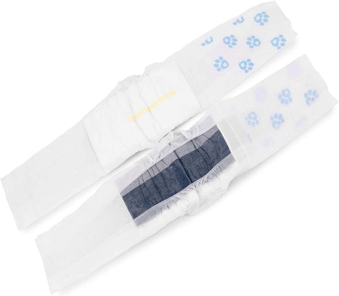 1-Tab 72 Count Male Wraps, Disposable Dog Diapers, Carbon, Large, - Activated Charcoal, Snag-Free Fastener, Leak