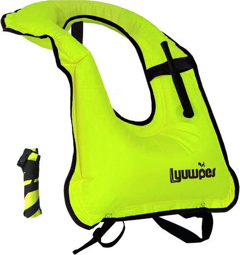 Inflatable Snorkel Vest, Adult Snorkeling Jackets for Free Diving, Safety Load Up to 220 lbs