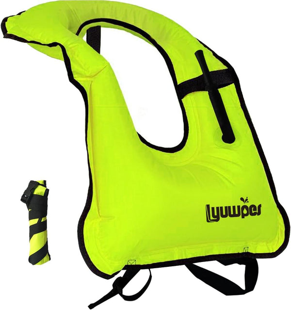 Inflatable Snorkel Vest, Adult Snorkeling Jackets for Free Diving, Safety Load Up to 220 lbs
