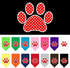 Pet and Dog Bandana Screen Printed, Red Swiss Dot Paw Yellow Small