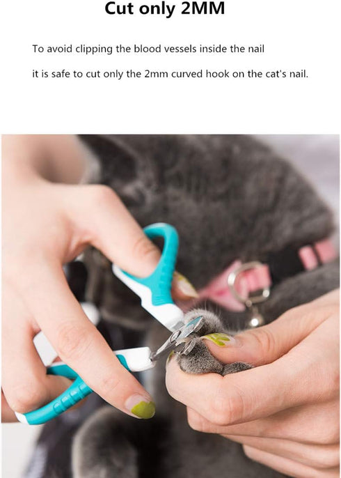 Upgraded 2 Pcs Pet Nail Clippers and Trimmer, Professional Nail Clippers for Cats, Small Dogs, and Any Small Pets