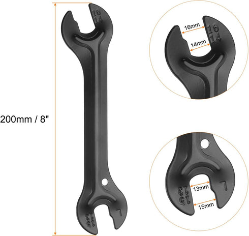 HARFINGTON Double Sided Bike Hub Cone Wrench, 13/14/15/16mm Bicycle Pedal Repair Spanner for Cycling