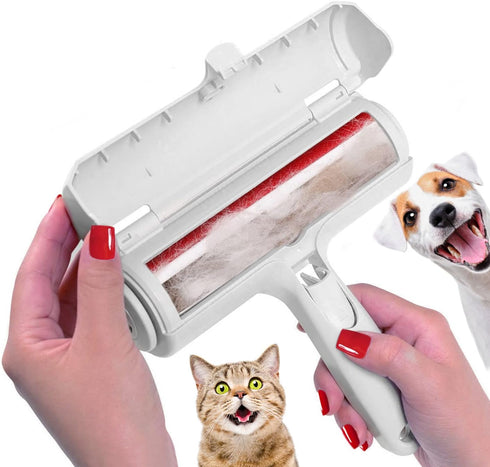 Nado Care Pet Hair Remover Roller, Self Cleaning Lint Roller for Dog & Cat Hair from Furniture, White