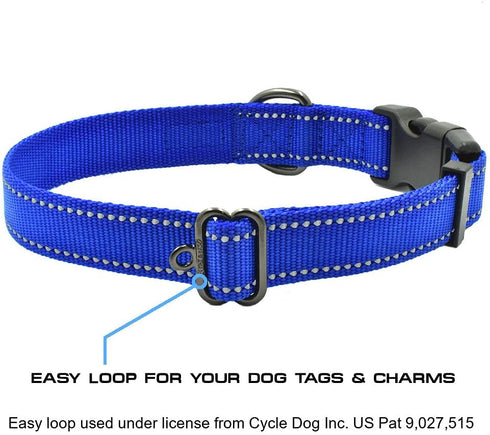 Max and Neo NEO Nylon Buckle Reflective Dog Collar - We Donate a Collar to a Dog Rescue for Every Collar Sold (Large, Orange)