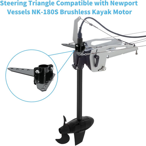 Haoguo Steering Triangle for Newport NK-180S Brushless Kayak Motor, Stainless Steel Structure, Easy Installation