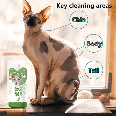 Dlmlemu 16.9Fl Oz Sphynx Cat Shampoo, Sphynx Cat Soothing Cleanser, Effectively Control Oil Moisturizes Skin, Eliminate