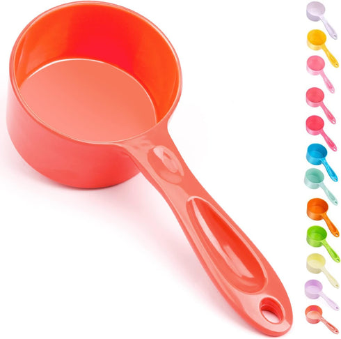 SUPERDESIGN ½ Cup Dog Food Scoop, Cat Food Scoop, Ice Scoop, Plastic Measuring Cup for Canisters and Freezer