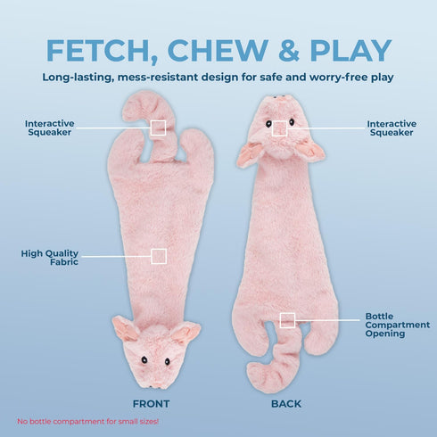 Best Pet Supplies 2-in-1 Stuffless Squeaky Dog Toys - Soft Durable Fabric for Small, Medium, Large Pets, No Stuffing