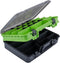 THKFISH Fishing Tackle Box Organizer, Double Layer Storage Box with Adjustable Dividers, 14.96 * 10.23 * 4.5in Green