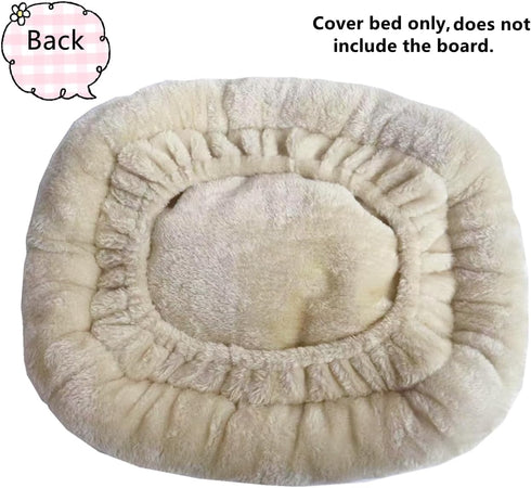 Cat Tree Tower Accessories, Replacement Parts Round Top Cushion Cover Bed for Cat Perch (13.8", Beige)