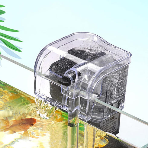 Fish Tank Small Filter, Hang on Filter for 1 to 8 Gallons, Small Submersible Hanging Aquarium Filter