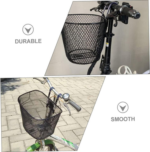 Toddmomy Electric Mountain Bike Metal Container, Scooter for Kids E Bike Accessories, Front Basket for Riding