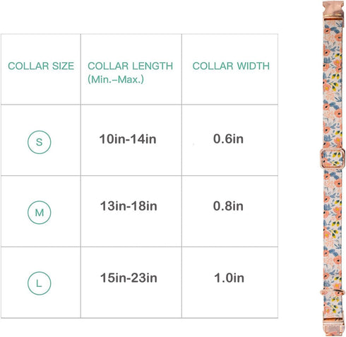 Metal Buckle Dog Collar, Durable Adjustable Soft Collar for Small Medium Large Dogs (M(13-18in), Flower3)