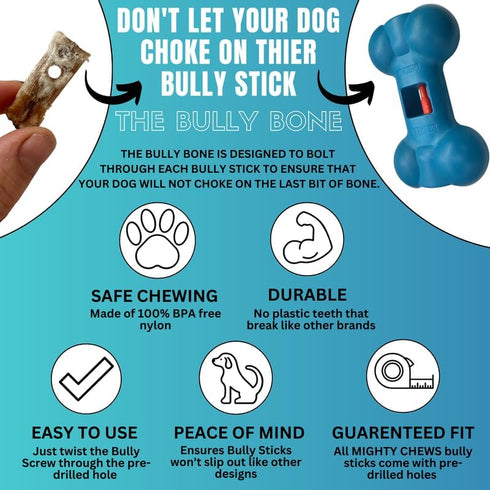 7" Standard Bully Sticks (10 Pack) with Safety Device - All Natural Pizzle Sticks, No Choking, Bully Stick Holder