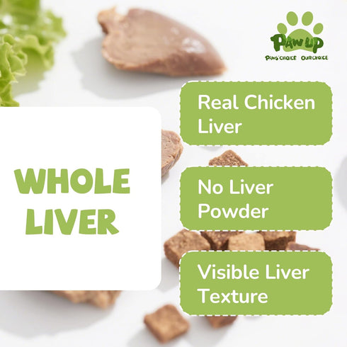 4.6 oz, PAWUP Freeze Dried Chicken Liver Pet Treats, High Protein Freeze-Dried Pet Food for Dogs, Cats, Fresh