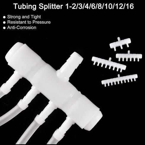 uxcell 2Pcs 8mm to 5.5mm 3 Ways Air Line Tubing Splitter Connector for Aquarium, Fish Tank Oxygen Pipe Adapter, White