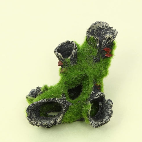Resin Moss Tree House, Artificial Log Tree Branch for Fish Tank Decoration and Shrimp Hiding