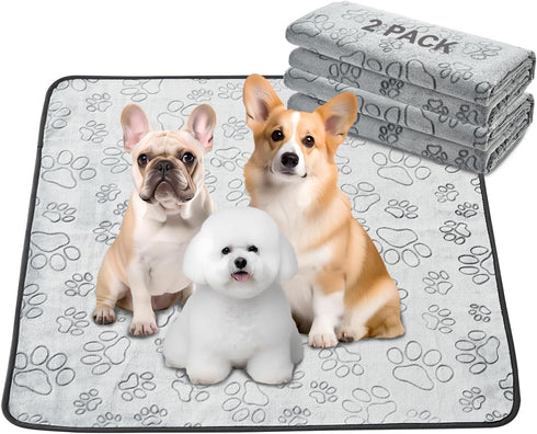 Qeils Reusable Puppy Pads, 2 Pack Washable Pee Pads for Dogs, Waterproof