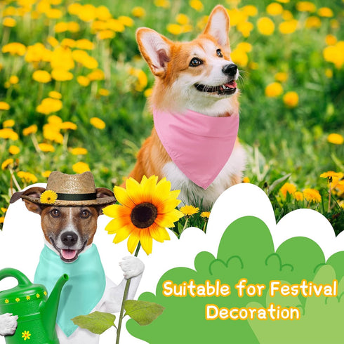100 Pets(25.6 17.7 17.7 Inch) Kacctyen Pieces Dog Bandanas Bulk Plain Blank Heat Transfer Triangle Dog Bibs Washable
