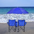 2 Flexzion Double Folding Beach Chair with Umbrella Table Cooler and Bag, Portable Compact Folding Chair, Person
