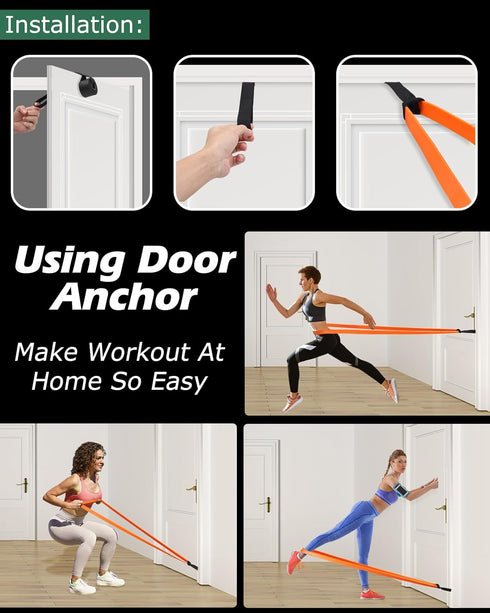 Zacro Resistance Bands, 6 Resistance Levels Pull Up Assistance Bands for Men & Women, Heavy Duty Set with Door Anchor