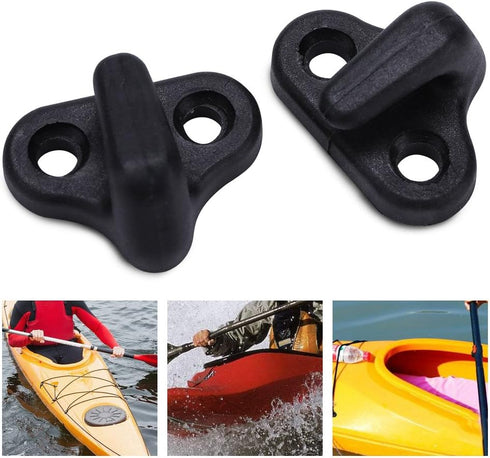 Kayak Lashing Hooks - 4pcs Nylon J Shape Hooks with Flat Head Screws for Kayak Canoe Paddle Board Rigging