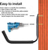 Kayak Rack Wall Mount, Canoe Hanger Hooks, Storage Hook for Hanging Outdoor Beach Chair, Bicycle & Surfboard