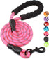 BAAPET 2/4/5/6 FT Dog Leash with Comfortable Padded Handle and Reflective Threads for Small Medium Large Dogs, Pink