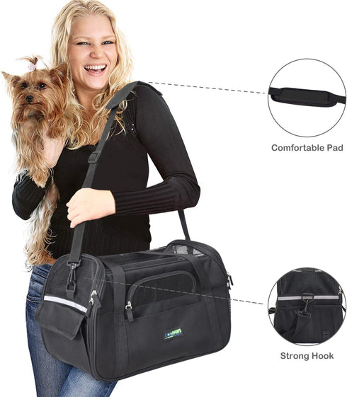 JESPET Soft-Sided Kennel Pet Carrier for Small Dogs, Cats, Puppy, Airline Approved Cat Carriers Dog Carrier