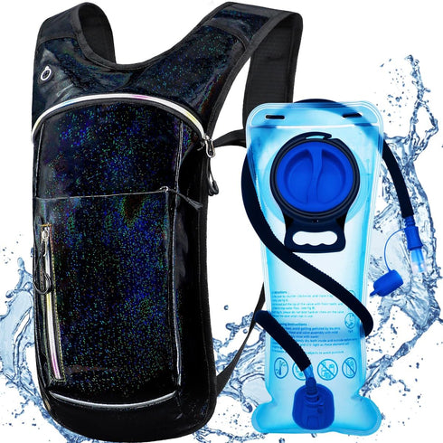 Hydration Backpack, Water Backpack with 2L Hydration Bladder, Essential for Raves, Hiking, Cycling, Outdoor Activities