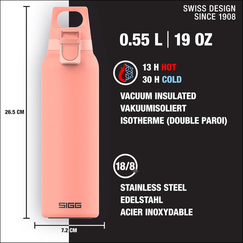 SIGG Insulated Flask, Thermo Hot & Cold ONE Light, BPA-Free Stainless Steel, 19 Oz