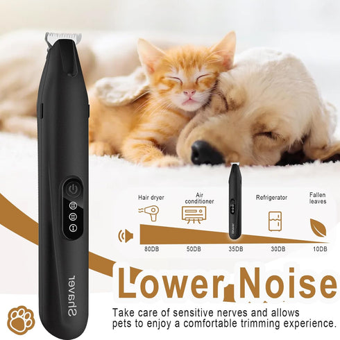 Lyjinbc Trimmer,Pet Trimmer Light,3 Trimming New Pet Precision Dog Paw with LED Adjustable Speeds, Low Noise, for Paws