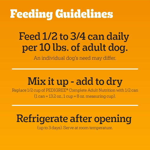 13.2 oz. 12 Count Pedigree Wet Dog Food, Choice Cuts Adult Canned Dog Food with Beef, Cans