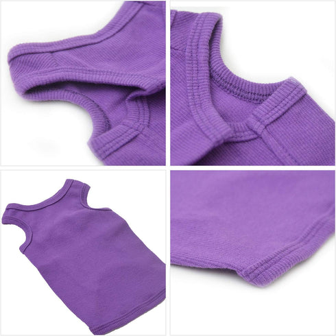 Lovelonglong 2019 Summer Pet Clothing - Dog Clothes Blank T-Shirts, Ribbed Tanks, Thread Vests for Bulldog, 100%