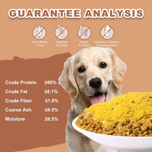 (8 oz) Freeze-Dried Dog Food Topper - Natural High Protein Mix with Fruits, Vegetables & Egg Yolk Powder for Picky