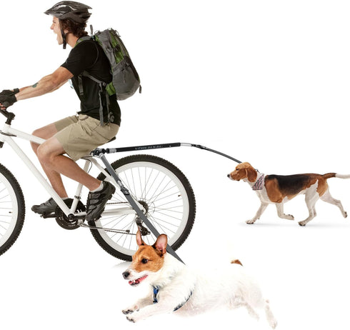Rotating Dog Bike Leash for 2 Dogs, Flexible Quick Release Bicycle Attachment for Safe Cycling and Walking