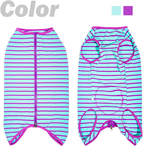 Dog’s Recovery Suit Post Surgery Shirt for Male Female Dog, E-Collar Alternative Wound Protective Clothes (Purple
