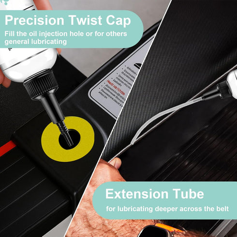 250ml (8.5oz),1000cs 100% 7.8" Treadmill Lubricant for Belt Silicone Oil with Leak-Proof Precision Screw Cap & Reach