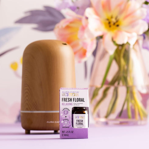 0.25 oz. Aura Cacia Fresh Floral Essential Oil Blend, Boxed fl. - Light Aroma, No Synthetic Fragrances