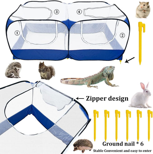 GABraden Small Animals Playpen,Reptiles Cage,Chicken Run Coop Chicken Playpen Breathable Transparent Pet Playpen Pop