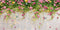 AWERT 24x12 inches Glitter White Brick Wall Aquarium Background with Pink Flowers Plant Leaves Fish Tank Vinyl