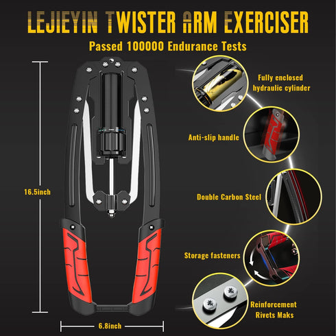 LEJIEYIN Adjustable Twister Arm Exerciser - 22-440lbs Hydraulic Power Chest Expander for Shoulder Muscle Training