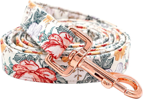 Elegant little tail Dog Leashes - Floral Durable Strong Pet Leash with Comfortable Cotton Handle