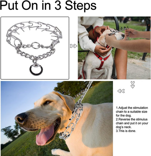 Darkyazi Durable Pinch Collar, Adjustable Stainless Steel Training Collar for Medium Large Dogs (Small, Pack of 1,