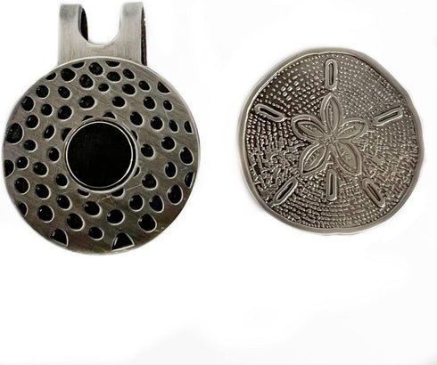 Sand Dollar Unique Magnetic Metal Golf Ball Marker with Hat Clip, Accessory for Men and Women